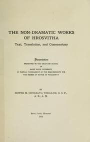 Tapa de The non-dramatic works of Hrosvitha