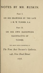 Tapa de Notes by Mr. Ruskin