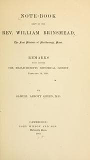 Tapa de Note-book kept by the Rev. William Brinsmead
