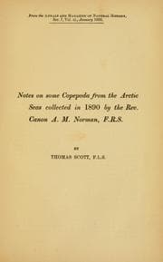 Tapa de Notes on some Copepoda from the Arctic Seas collected in 1890 by the Rev. Cannon A.M. Norman, F.R.S.