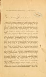 Tapa de Notes on pre-historic remains in the Aleutian islands . .