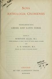 Tapa de Nova anthologia Oxoniensis