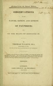 Tapa de Observations on the nature, extent, and effect of pauperism