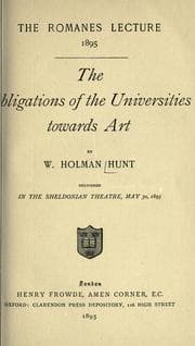 Tapa de The obligations of the universities towards art