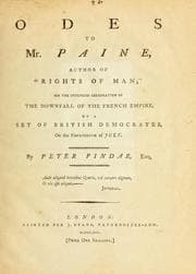 Tapa de Odes to Mr. Paine, author of "Rights of man;" on the intended celebration of the downfall of the French empire, by a set of British democrates, on the fourteenth of July