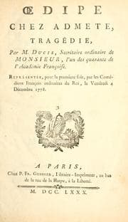 Tapa de Oedipe chez Admete, tragédie