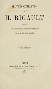 Tapa de OEuvres complètes de H. Rigault