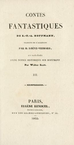 Tapa de Oeuvres de E.-T.-A. Hoffmann