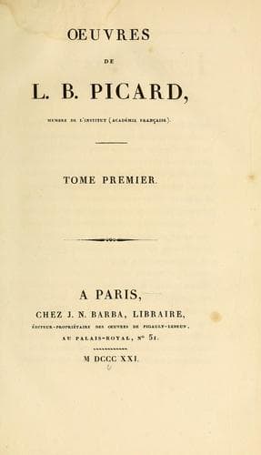 Tapa de Oeuvres de L.B. Picard ...
