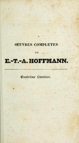 Tapa de Oeuvres de E.-T.-A. Hoffmann