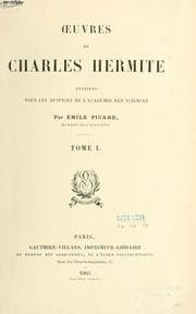 Tapa de OEuvres de Charles Hermite, publiées sous les auspices de l'Académie des sciences