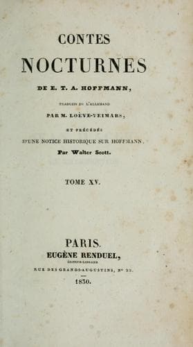Tapa de Oeuvres de E.-T.-A. Hoffmann