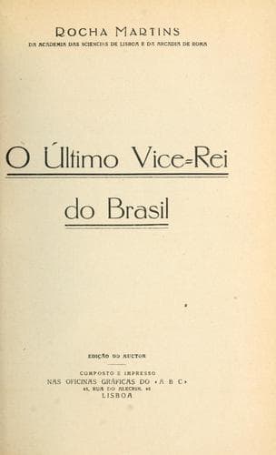 Tapa de último vice-rei do Brasil.