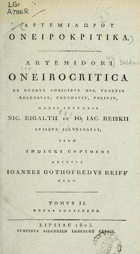 Tapa de Oneirocritica