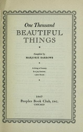 Tapa de One thousand beautiful things