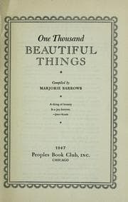 Tapa de One thousand beautiful things