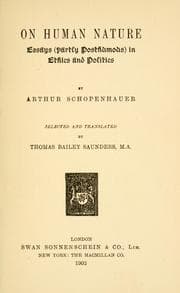 Tapa de On human nature; essays (partly posthumous) in ethics and politics