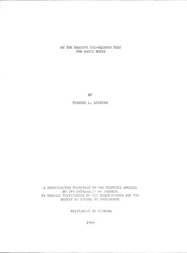 Tapa de On the maximum chi-squared test for white noise