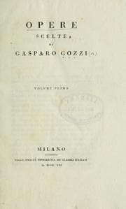 Tapa de Opere scelte di Gasparo Gozzi