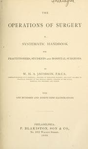 Tapa de The operations of surgery
