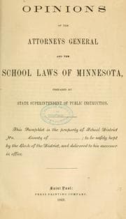 Tapa de Opinions of the attorneys general and the school laws of Minnesota