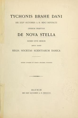 Tapa de Operum primitias De nova stella