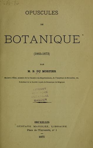 Tapa de Opuscules de botanique (1862-1873)