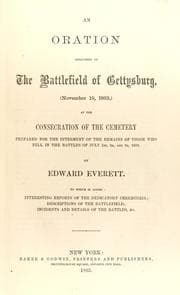 Tapa de An oration delivered on the battlefield of Gettysburg (November 19, 1863)