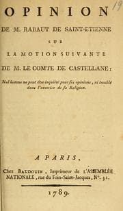 Tapa de Opinion de M. Rabaut de Saint-Etienne