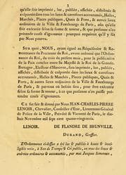 Tapa de Ordonnance du Roi, pour la publication de la paix :
