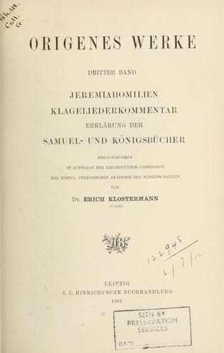 Tapa de Origenes Werke.