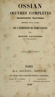 Tapa de Ossian oeuvres complètes