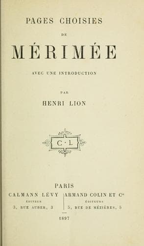 Tapa de Pages choisies de Mérimée