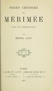 Tapa de Pages choisies de Mérimée