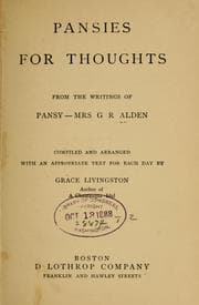 Tapa de Pansies for thoughts, from the writings of Pansy--Mrs. G. R. Alden