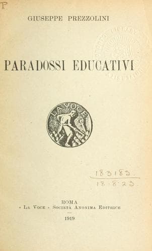 Tapa de Paradossi educativi.
