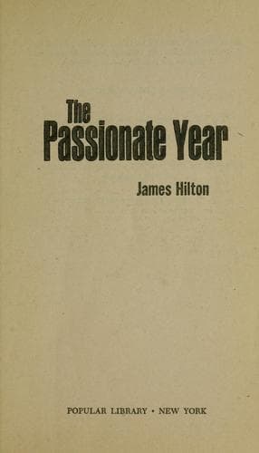 Tapa de The passionate year