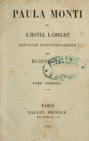 Tapa de Paula Monti, ou, L'hôtel lambert