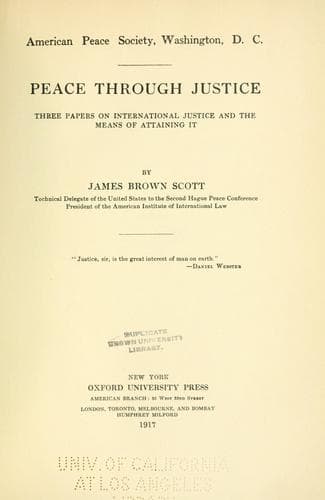 Tapa de Peace through justice