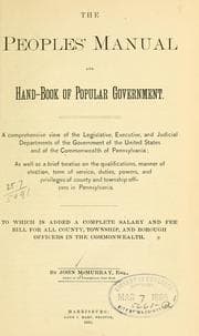 Tapa de The peoples' manual and hand-book of popular government