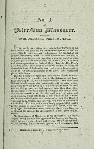 Tapa de Peterloo massacre