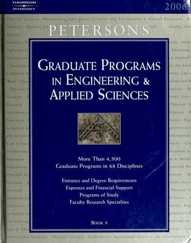 Tapa de Peterson's graduate programs in engineering & applied sciences, 2006.