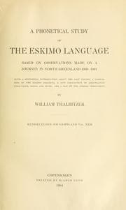 Tapa de A phonetical study of the Eskimo language