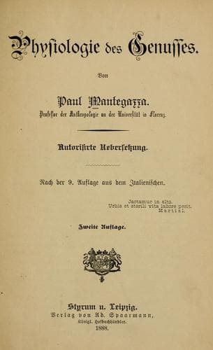 Tapa de Physiologie des Genusses
