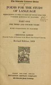 Tapa de Poems for the study of language prescribed in the course of study for the common schools of Illinois ...