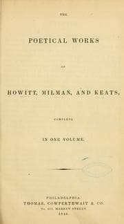 Tapa de The poetical works of Howitt, Milman, and Keats ...