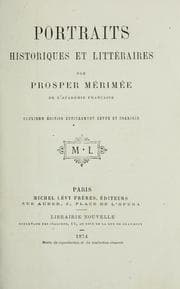 Tapa de Portraits historiques et littéraires