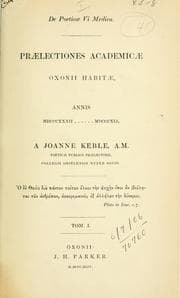 Tapa de Praelectiones academicae Oxonii habitae annis 1832-1841