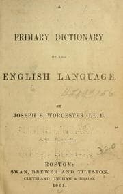 Tapa de A primary dictionary of the English language