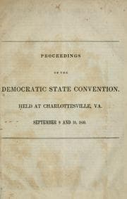Tapa de Proceedings of the Democratic State Convention